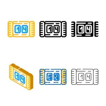 Row counter knitting wool color set icon vector Stock Illustration