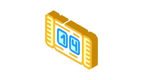 Row counter knitting wool isometric icon animation Stock Footage 327291900