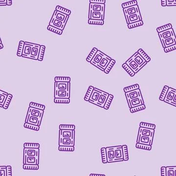 Row counter knitting wool line vector seamless pattern Stock Illustration