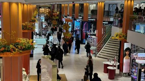 Row of counters at Macys Herald Square Easter Stock-Fotos