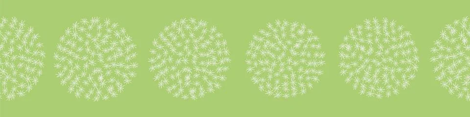 Row of dandelion ball seamless vector border print Stock Illustration