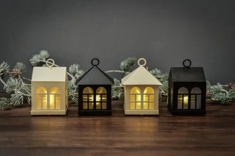 Row of decorative lanterns Foto stock