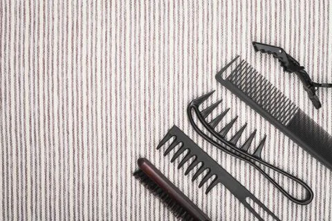 Row of different combs Stock Photos