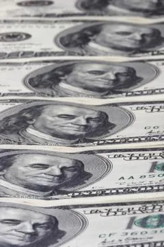 Row of dollars of the USA 스톡 사진