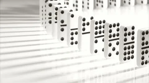 Row of Domino Tiles falling Stock Footage 11332818