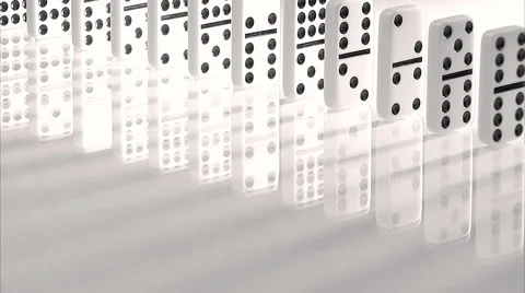 Row of Domino Tiles falling. Stock Footage 51826657