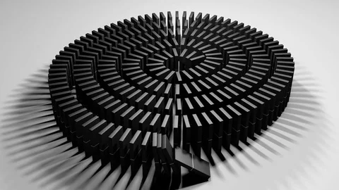 Row of dominoes animation Stock Footage 73705845