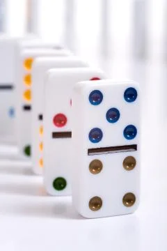 Row of dominos Stock Photos