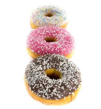 Row of donuts Stock Photos