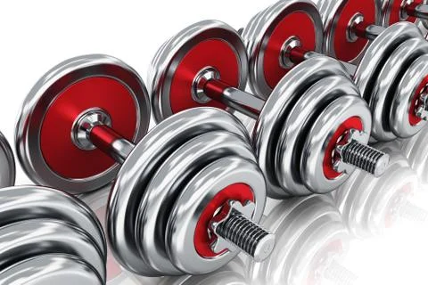 Row of dumbbells Stock Illustration