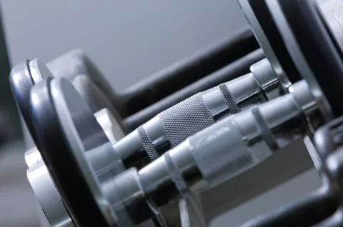 Row of Dumbbells Foto stock