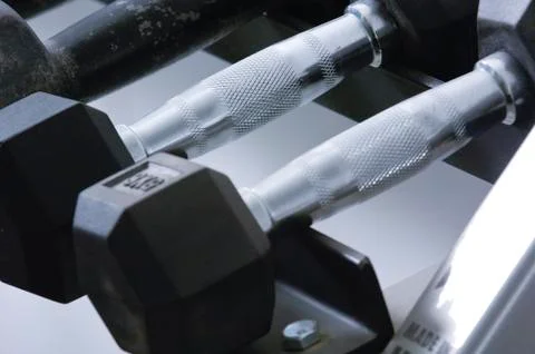Row of Dumbbells Foto stock
