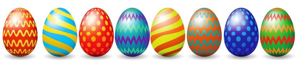 Row of easter eggs Stock Illustration