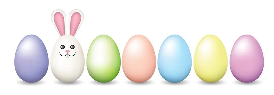 Row of Easter pastel eggs Stock Illustration