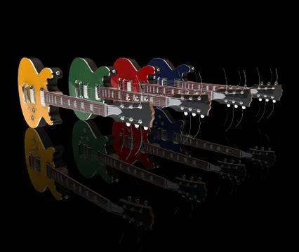Row Of Electric Guitars Stock Illustration