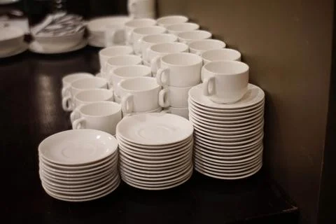A row of empty cups can be a void waiting to be filled. Stock Photos