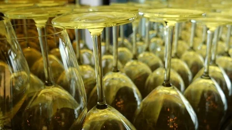 The Row of empty glasses Stock Footage 119190112