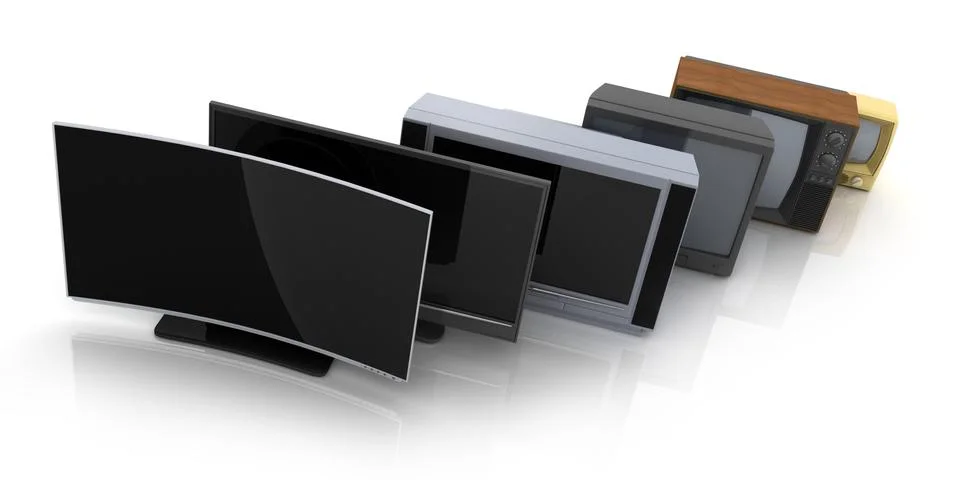 Row evolution TV Stock Illustration