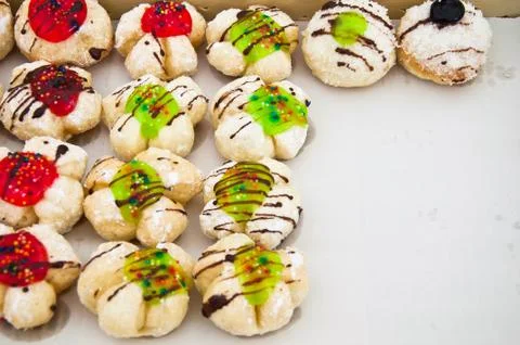 Row of fancy bread Stock Photos