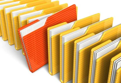 Row of file folders Stock Illustration