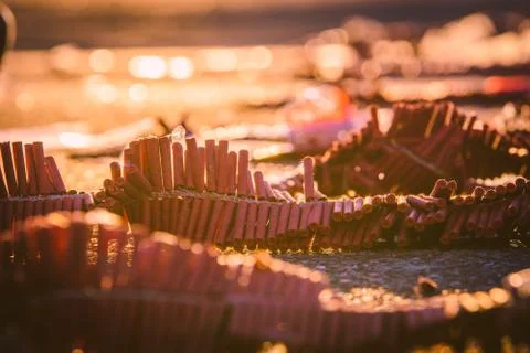Row of firecrackers Stock Photos