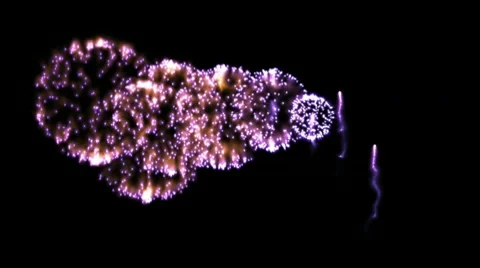 Row of fireworks sequentially exploded Video stock 9870936