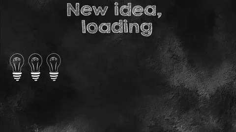 Row of flickering tungsten light bulbs drawn in chalk on a blackboard. Uploading Stock Footage 237825842