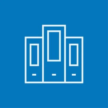 Row of folders line icon Illustrazione stock