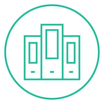 Row of folders line icon Illustrazione stock