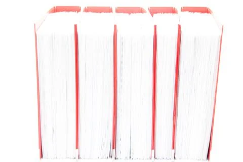Row of folders for papers and documentation on a shelf in the office 写真素材