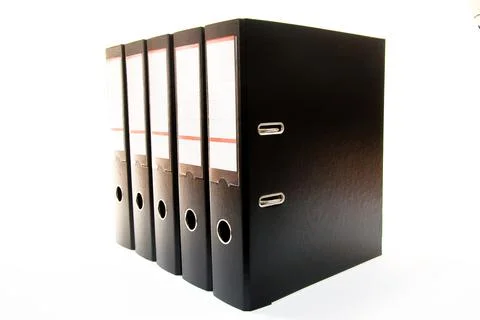 Row of folders for papers and documentation on a shelf in the office 写真素材