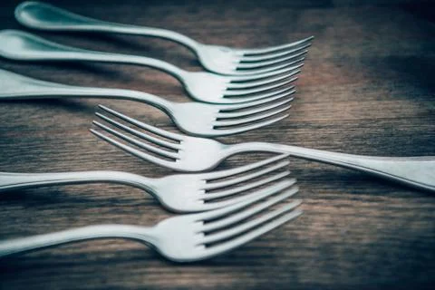 Row of Forks Stock Photos