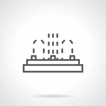 Row fountain black line vector icon 스톡 일러스트