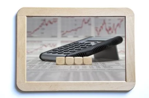 A row of four blank cubes Stock Photos