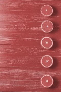 Row of fresh oranges, top view. Healthy citrus fruits on blue wooden background Stock Photos