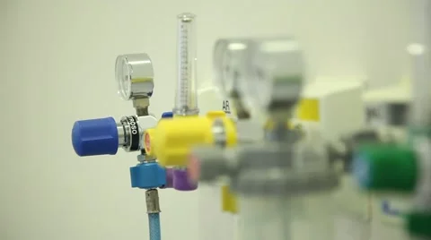 Row of gas valves Stock Footage 46530650