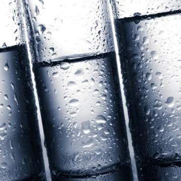 Row of glasses for vodka Stock Photos