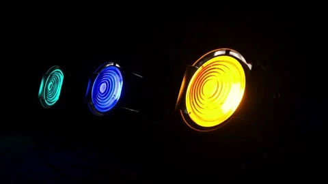 Row of Glowing Circular Lights Stock Footage 290217602