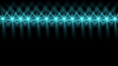 Row of glowing rotating spot lights Stock Footage 277582310
