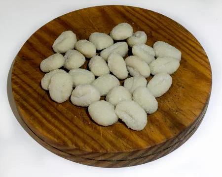 Row gnocchi Stock Photos