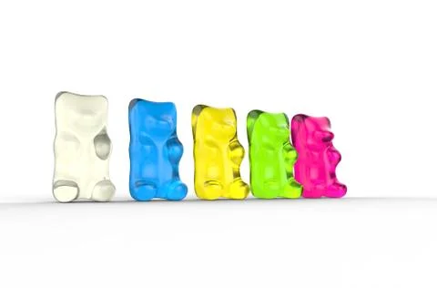 Row Of Gummy Bears Illustrazione stock