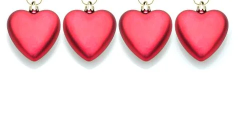 Row of hearts Stock Photos