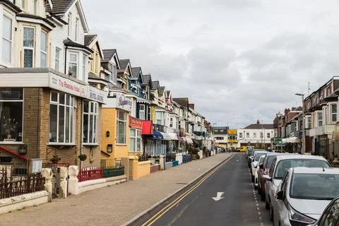 Row of holiday accomodation in Blackpool Stock Photos