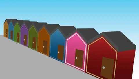 Row houses Stock Illustration