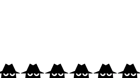 Row of Identical Black Hats with White Eyes Stock Footage 336838353