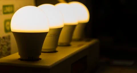 Row of LED lamp Stock Photos