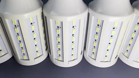 Row of LED lamps in close-up with clearly visible SMD diodes Stock-Footage 317697381