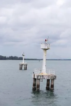 A row of light tower Foto stock