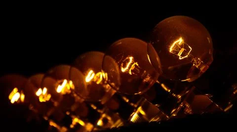 A Row of Lightbulbs Foto stock