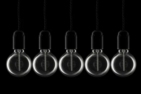 Row of lightbulbs Stock Photos